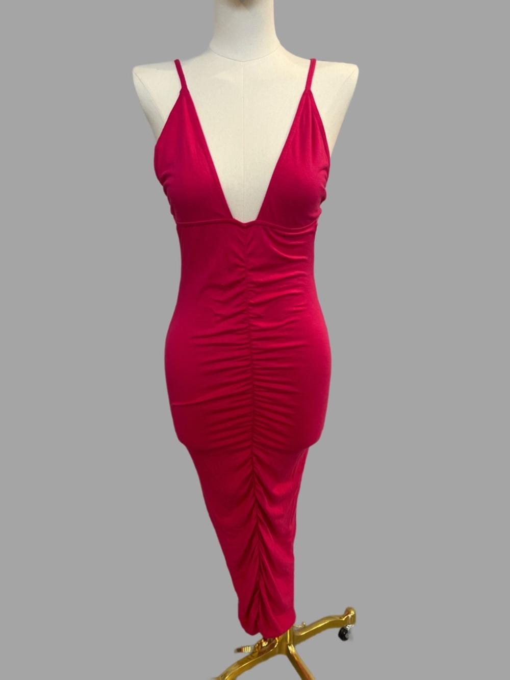 CLAYTON Pink Ruched V-Neck Bodycon Dress or Coverup